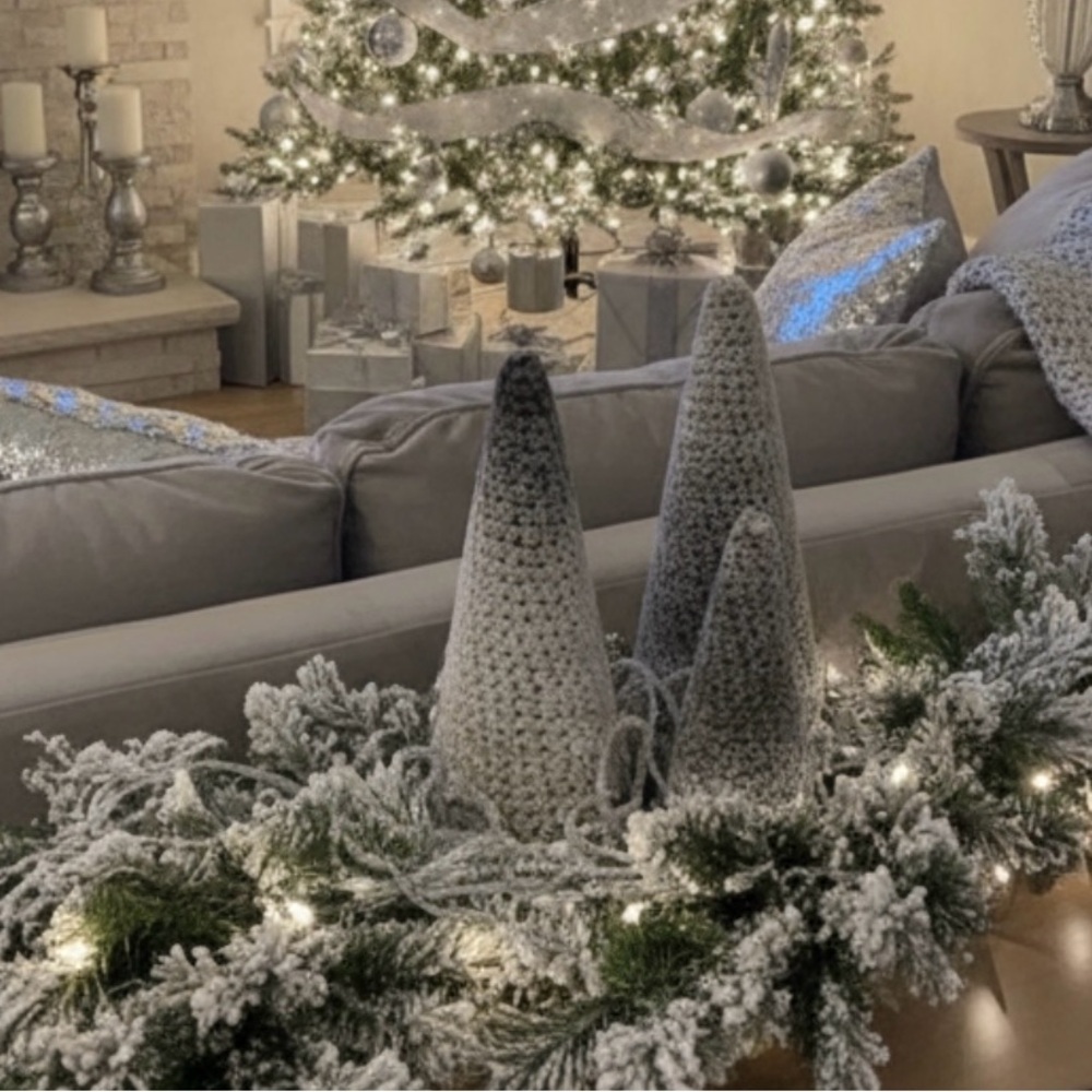 Elegant Gift Set with White Bow - Handmade - Set of 3 trees.
